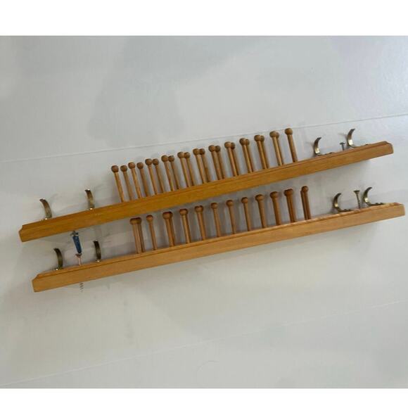 1980 VTG TIES RACK WOODEN OAK WOOD HOLD TIES AND BELTS Set Of 2 VERSATILE - Picture 10 of 14